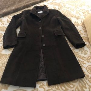 Calvin Klein Angora Wool Brown Coat